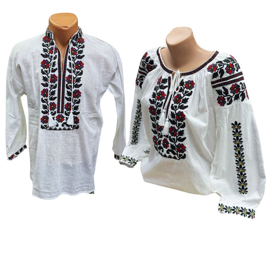 Pachet El & Ea – Ie tradițională românească multicolor