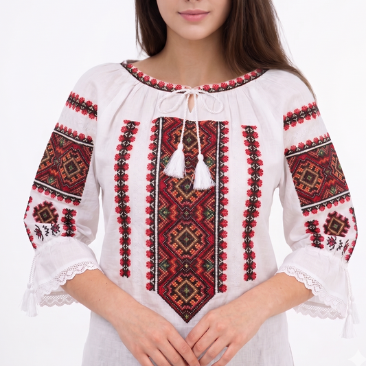 Ie tradițională românească din bumbac, bucovineană