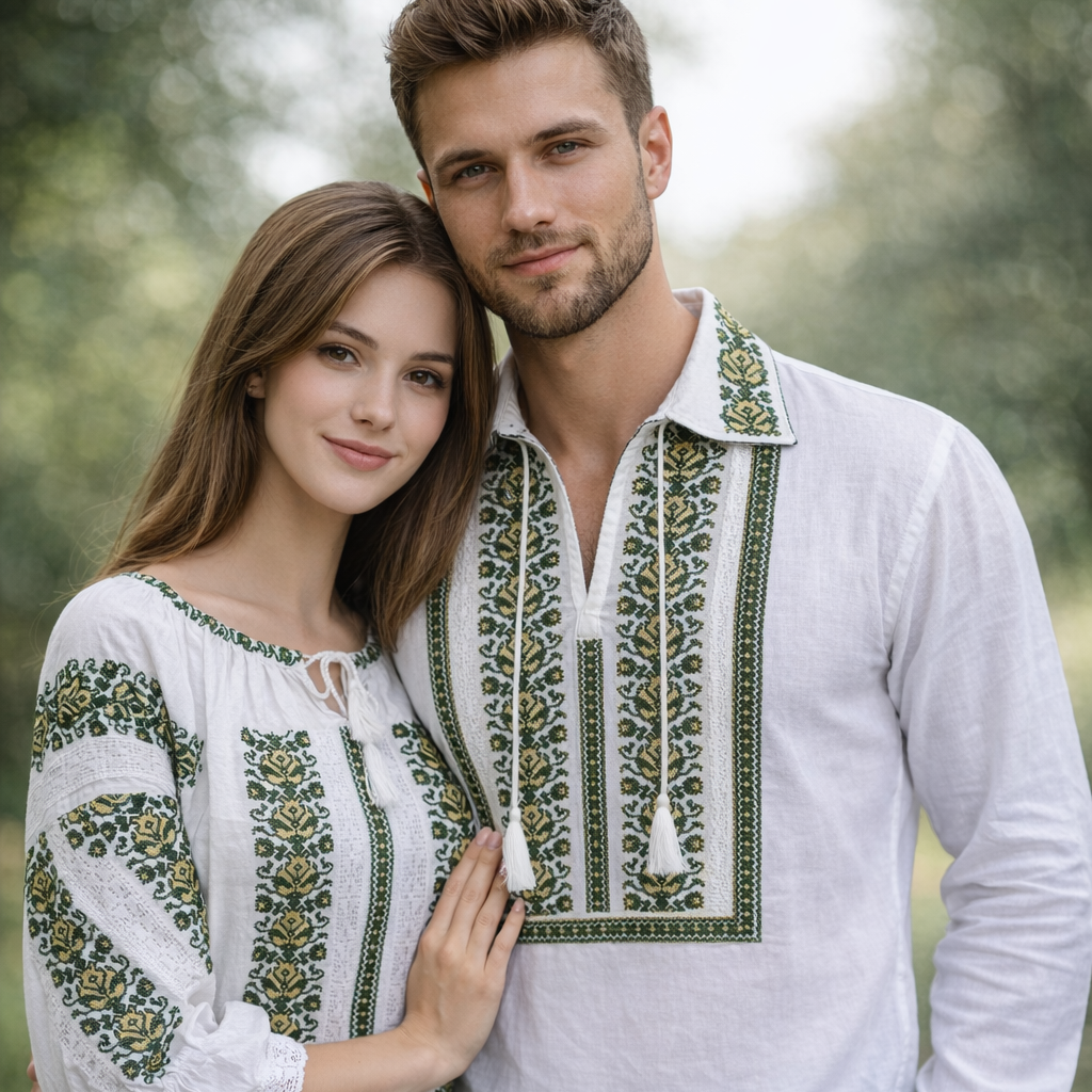 Pachet El & Ea – Ie tradițională românească verde