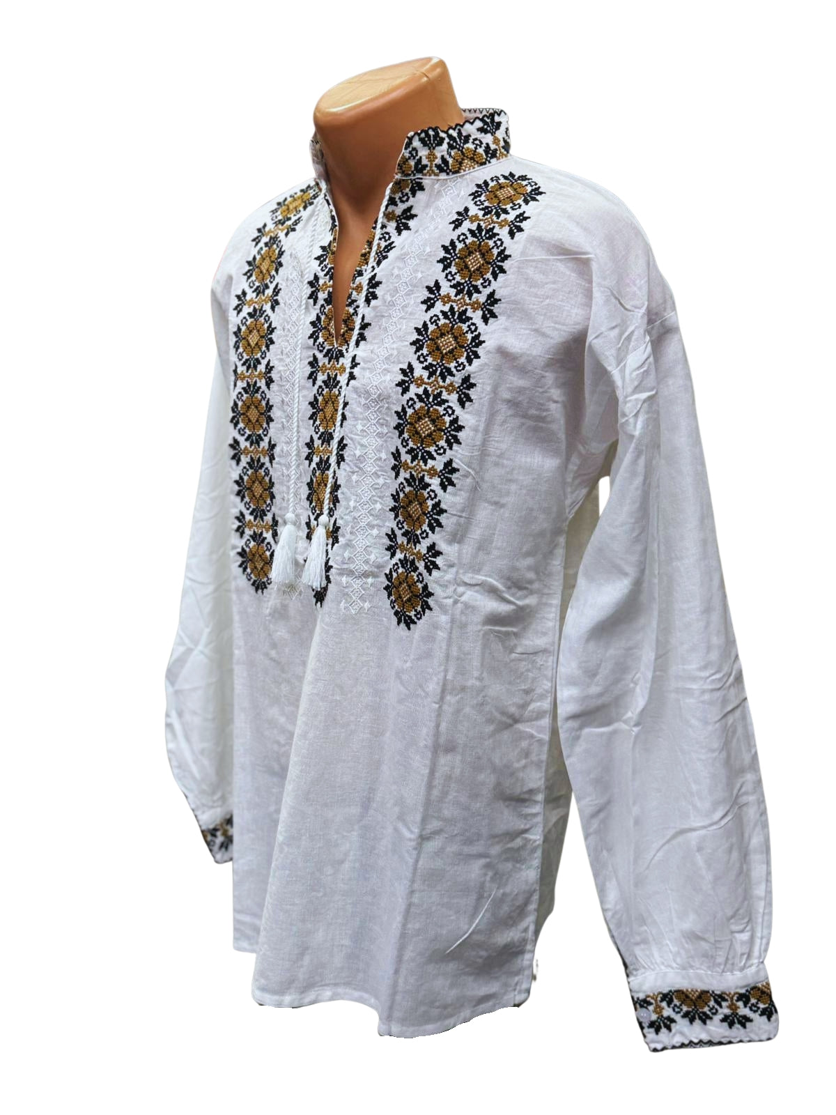 Ie bărbătească tradițională din bumbac, galben/negru