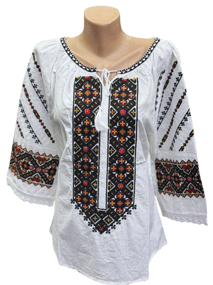 Ie tradițională românească din bumbac, stil maramureșean